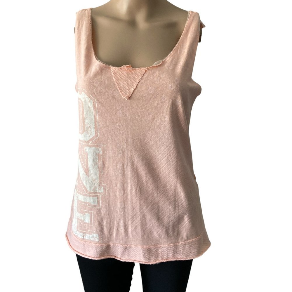 Emma & Sam Coral Rise to Fame and Fortune Mesh Blend Size L NWT Tank Top